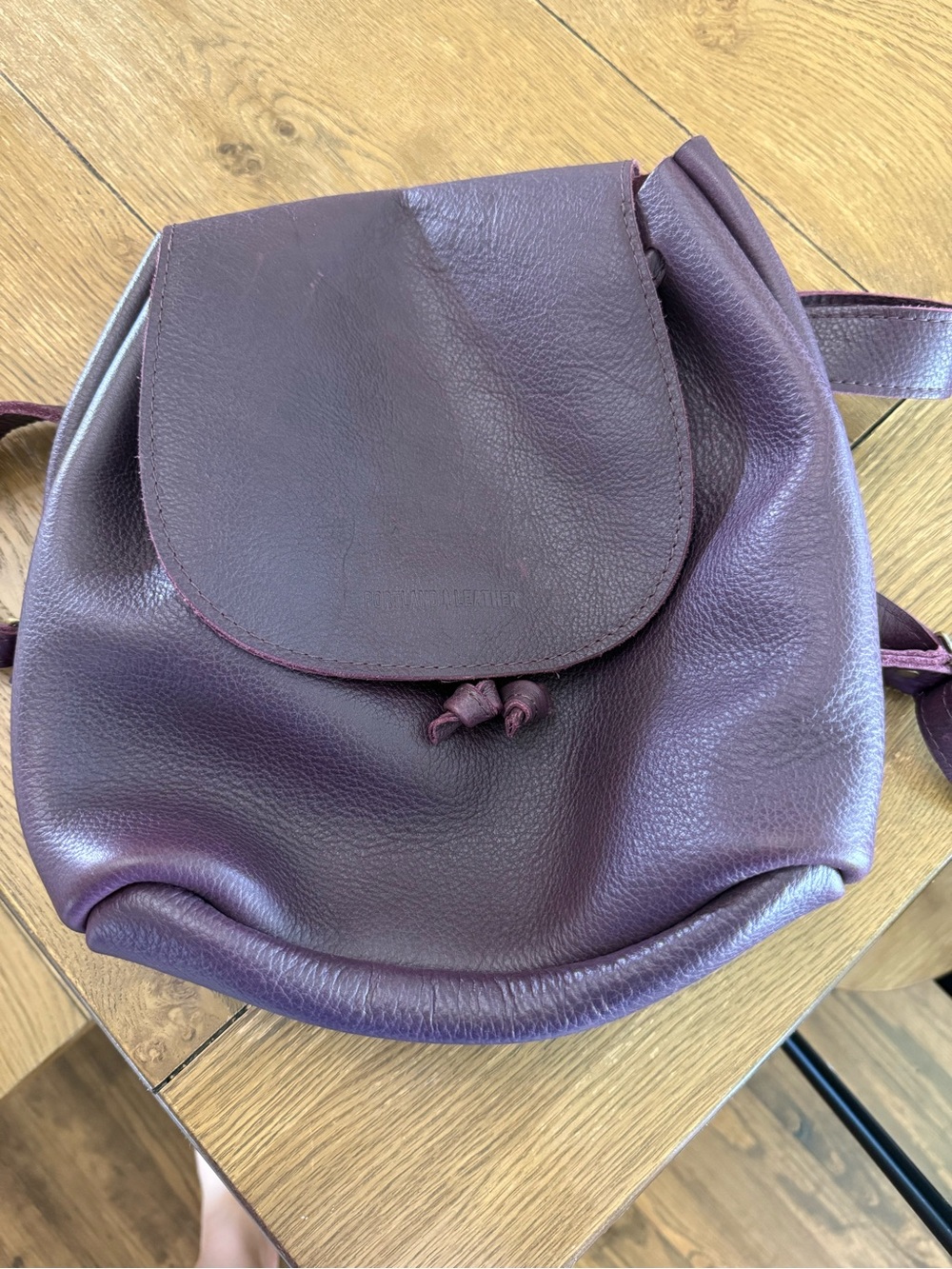 Portland Leather Deep Purple/Maroon Crossbody Backpack - Women's Bag